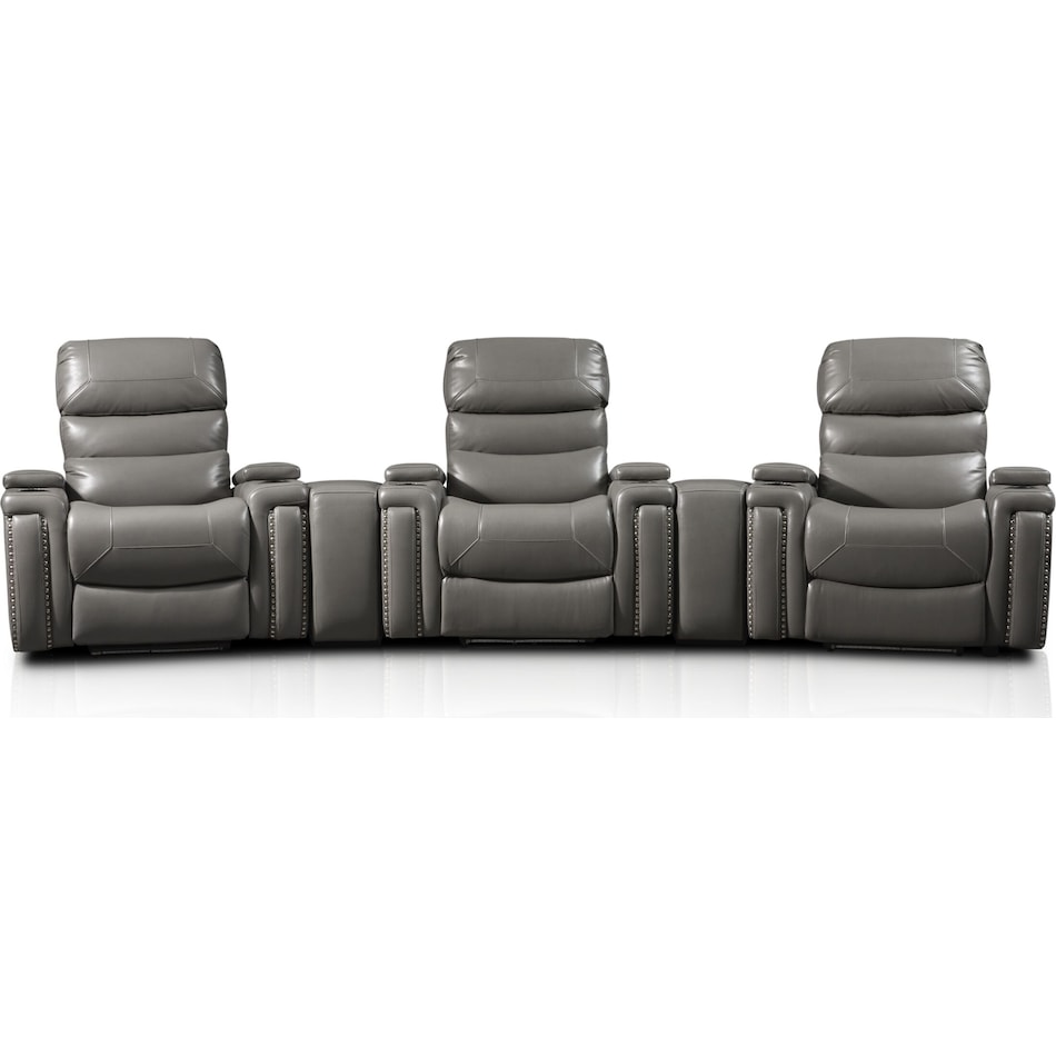 jackson gray  pc power home theater sectional   