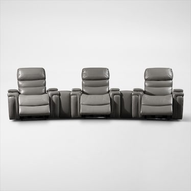 Jackson 5-Piece Manual Reclining Home Theater Sectional - Gray