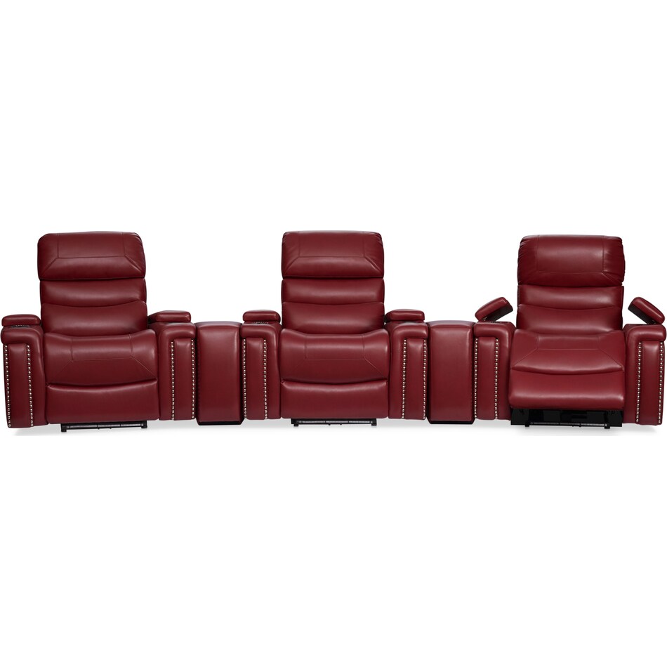 jackson red  pc home theater sectional   