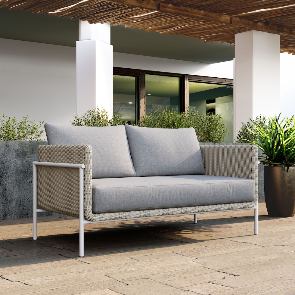 jacksonville gray outdoor loveseat   