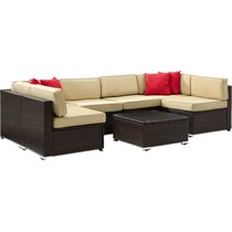 jacques brown sand outdoor sectional set   