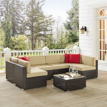 jacques brown sand outdoor sectional set   
