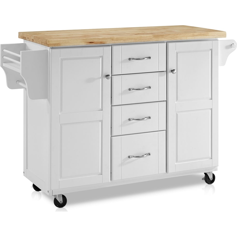 jake white kitchen cart   