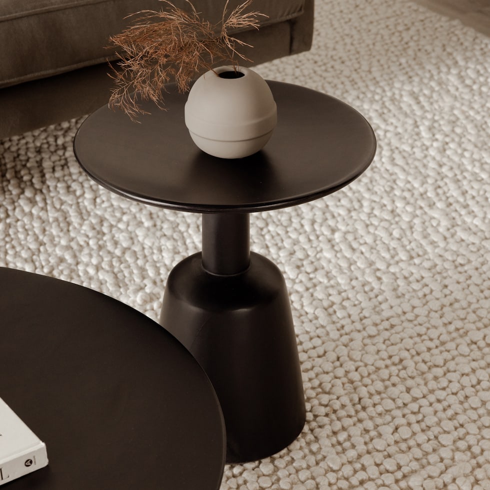 jakob black end table   