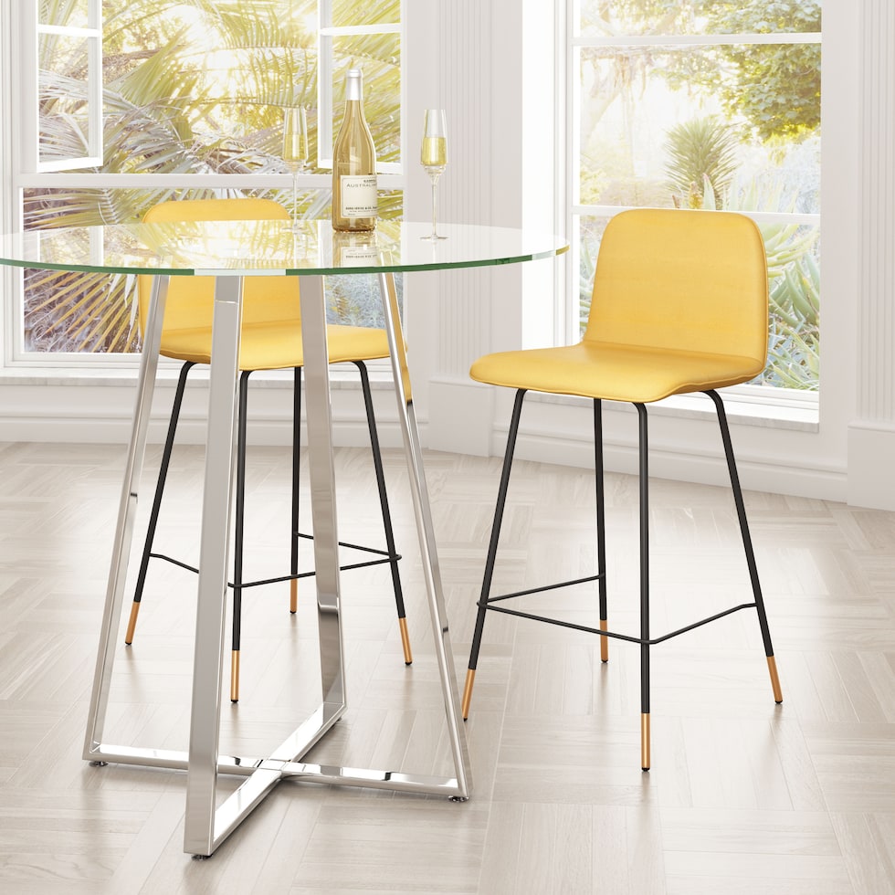 james yellow counter height stool   