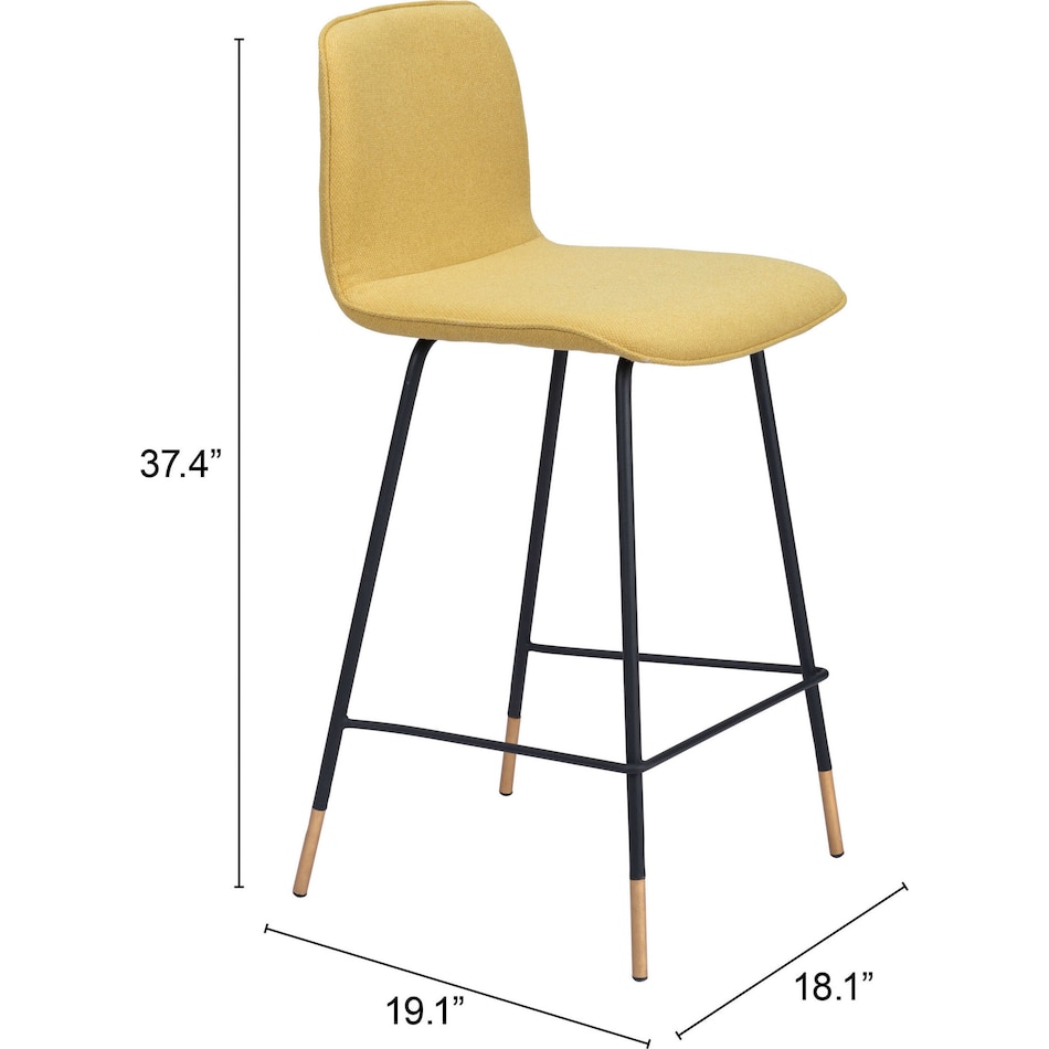 james yellow counter height stool   