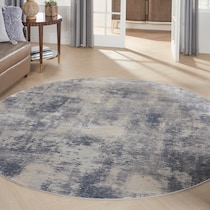 jamesport blue area rug  round   