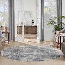 jamesport blue area rug  round   