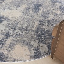 jamesport blue area rug  round   