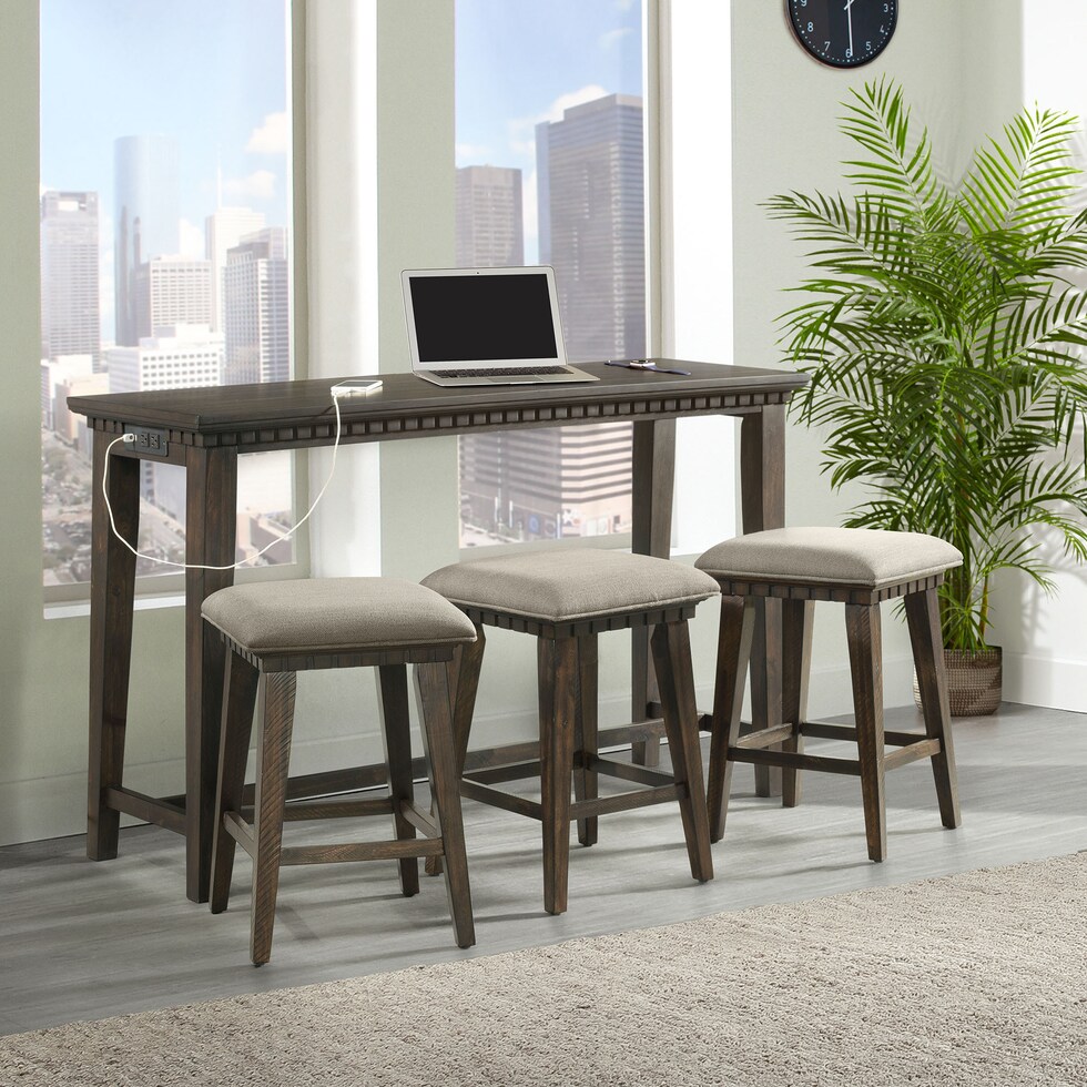 jamesport dark brown  pc bar set   
