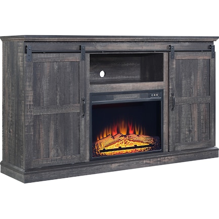 Janelle TV Stand with Fireplace - Brown