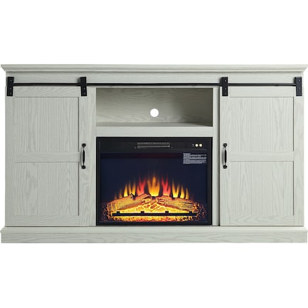 Janelle TV Stand with Fireplace - Cream