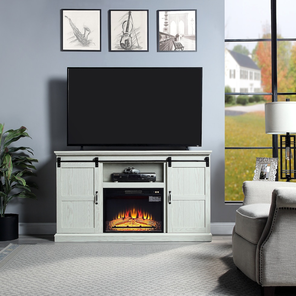 janelle neutral fireplace tv stand   