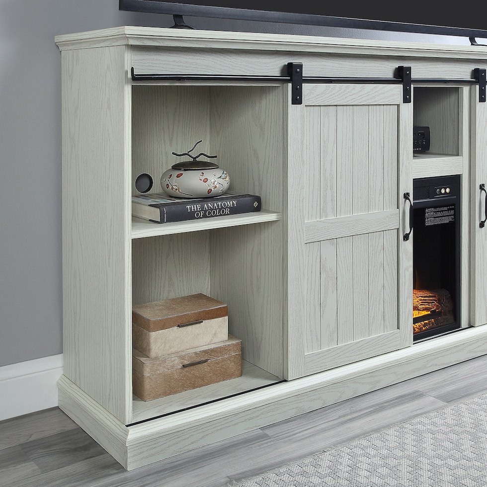 janelle neutral fireplace tv stand   