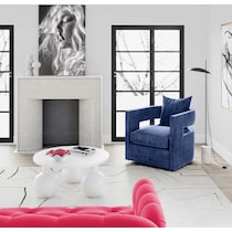 janet blue accent chair   