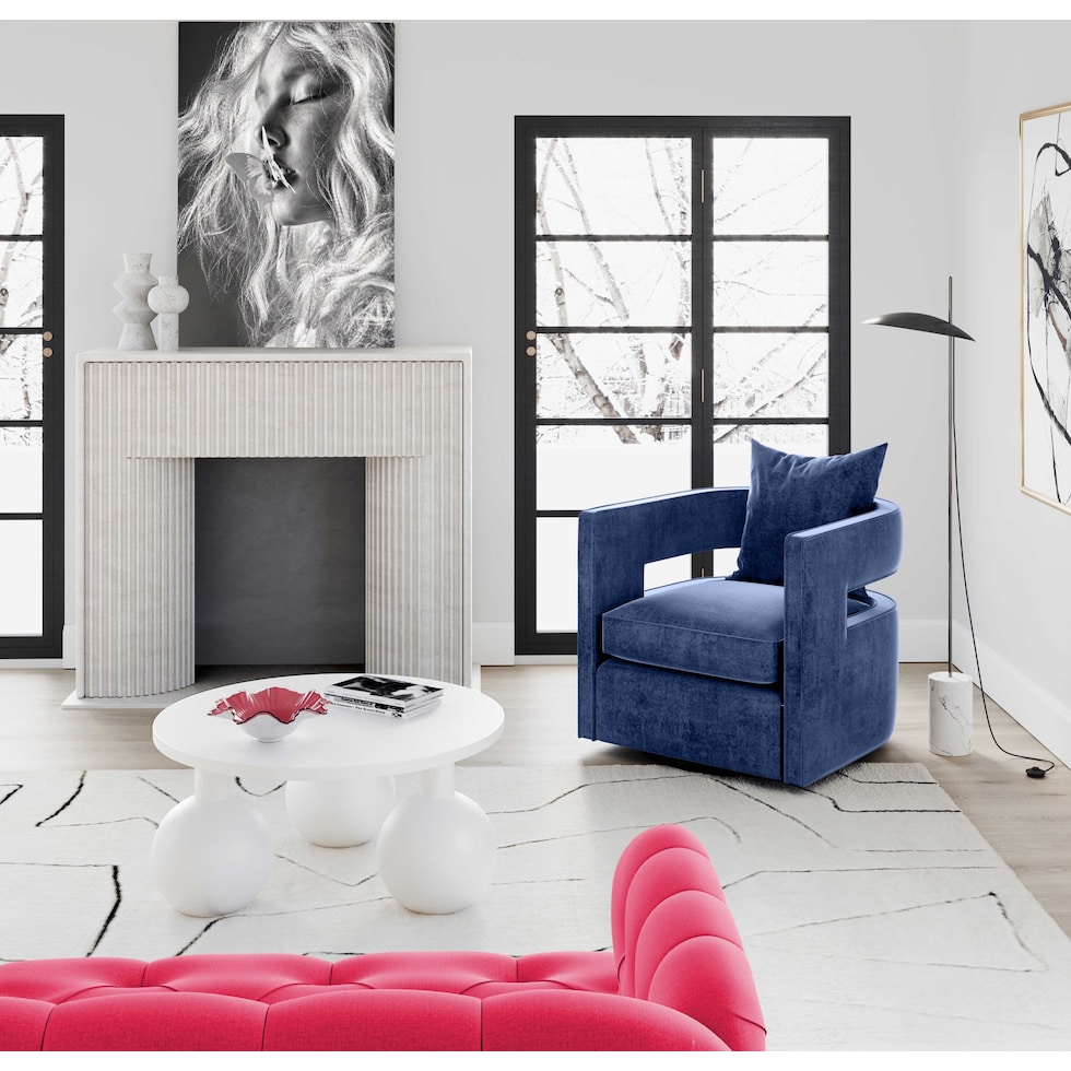 janet blue accent chair   