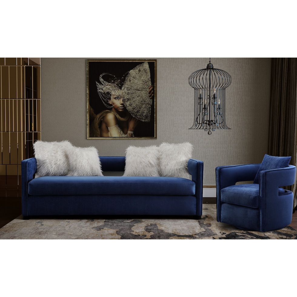 janet blue accent chair   