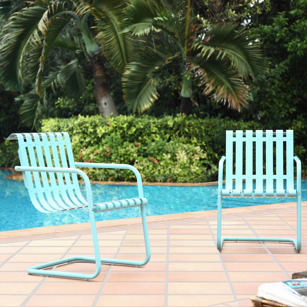 janie blue outdoor chair set   