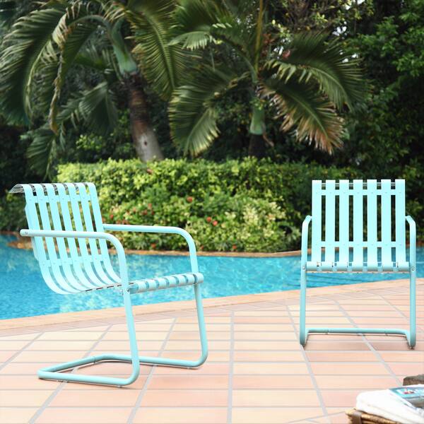 Janie Set of 2 Outdoor Chairs and Side Table Caribbean Blue Value