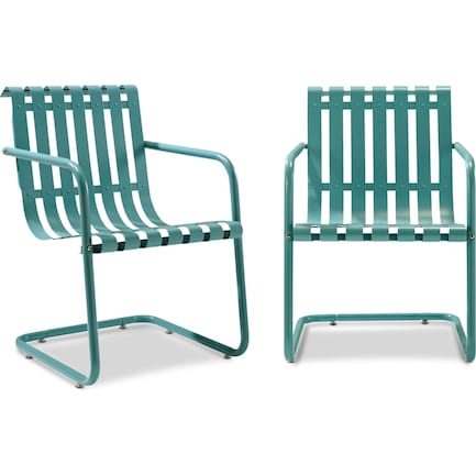Janie Set of 2 Outdoor Chairs - Blue
