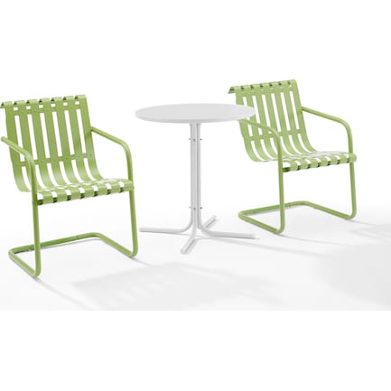 Janie Outdoor Bistro Set with 2 Chairs and Table - Light Green
