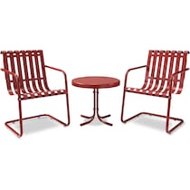 janie red outdoor chair set   