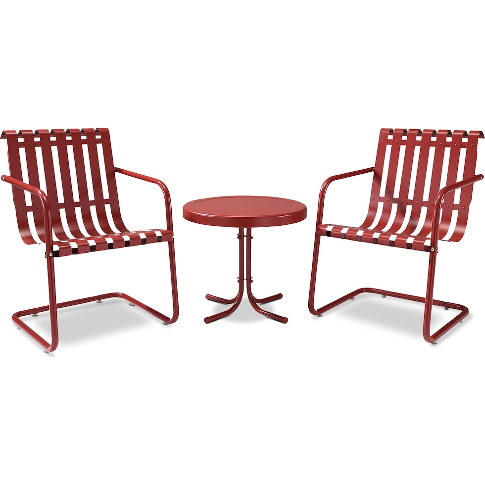 janie red outdoor chair set   