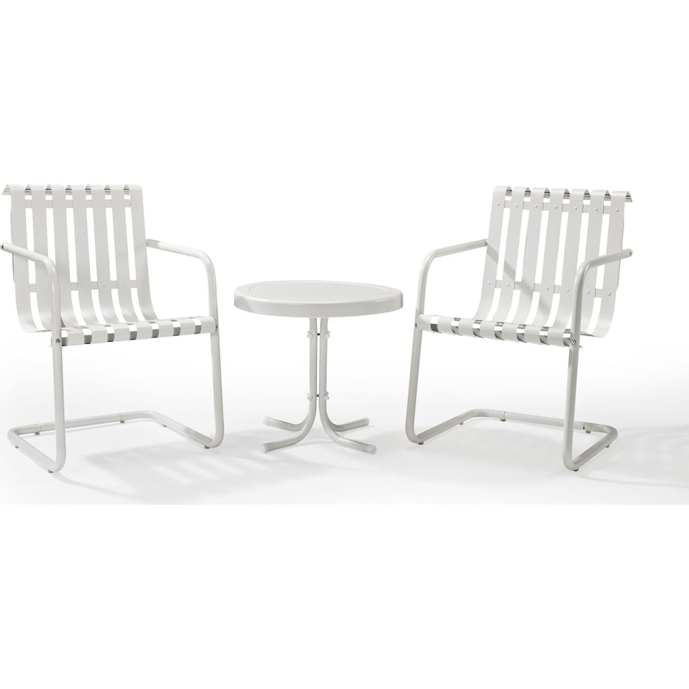 janie white outdoor chair set   