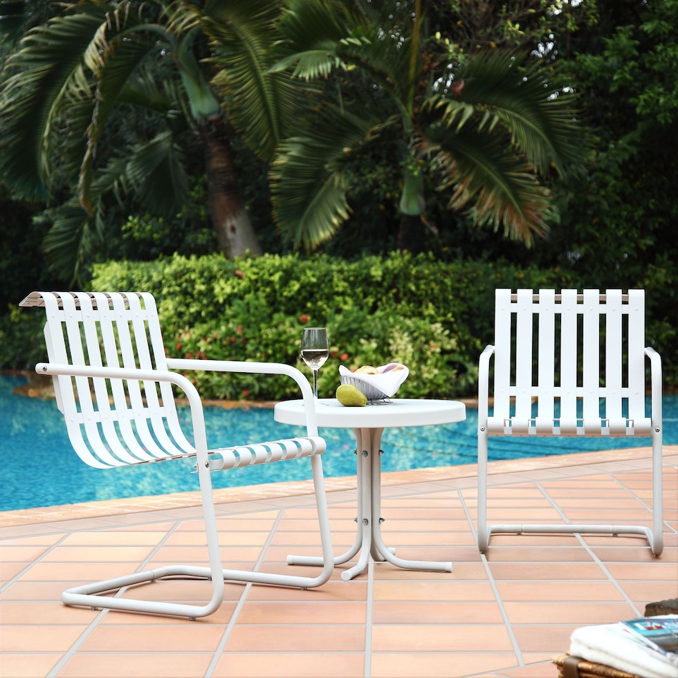 janie white outdoor chair set   