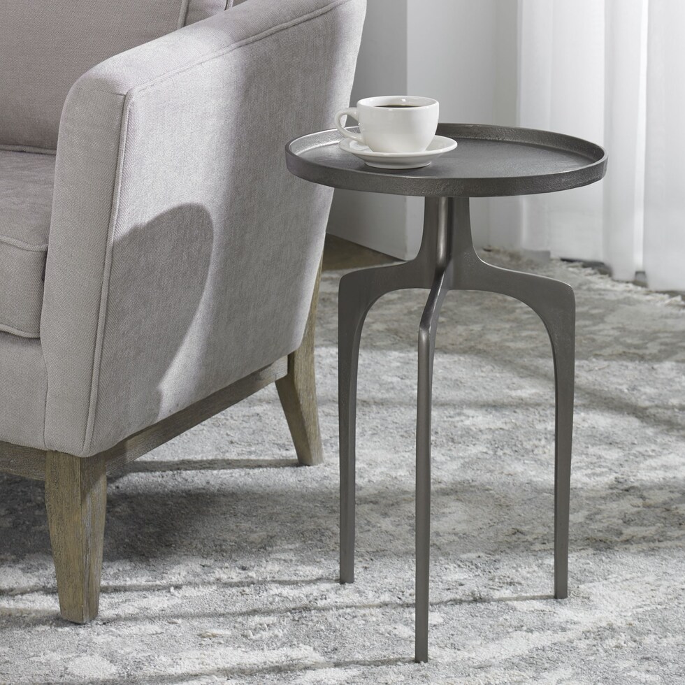 jannings silver side table   