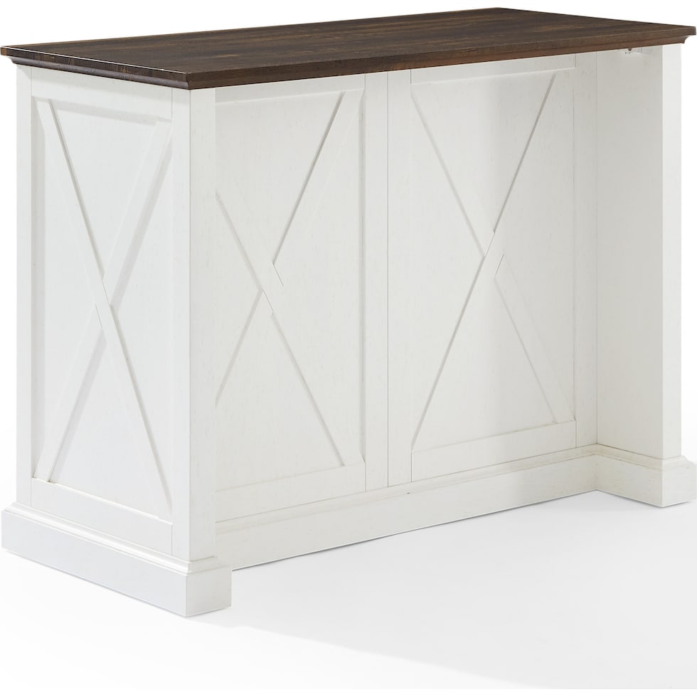 jansen distressed white brown kitchen island   