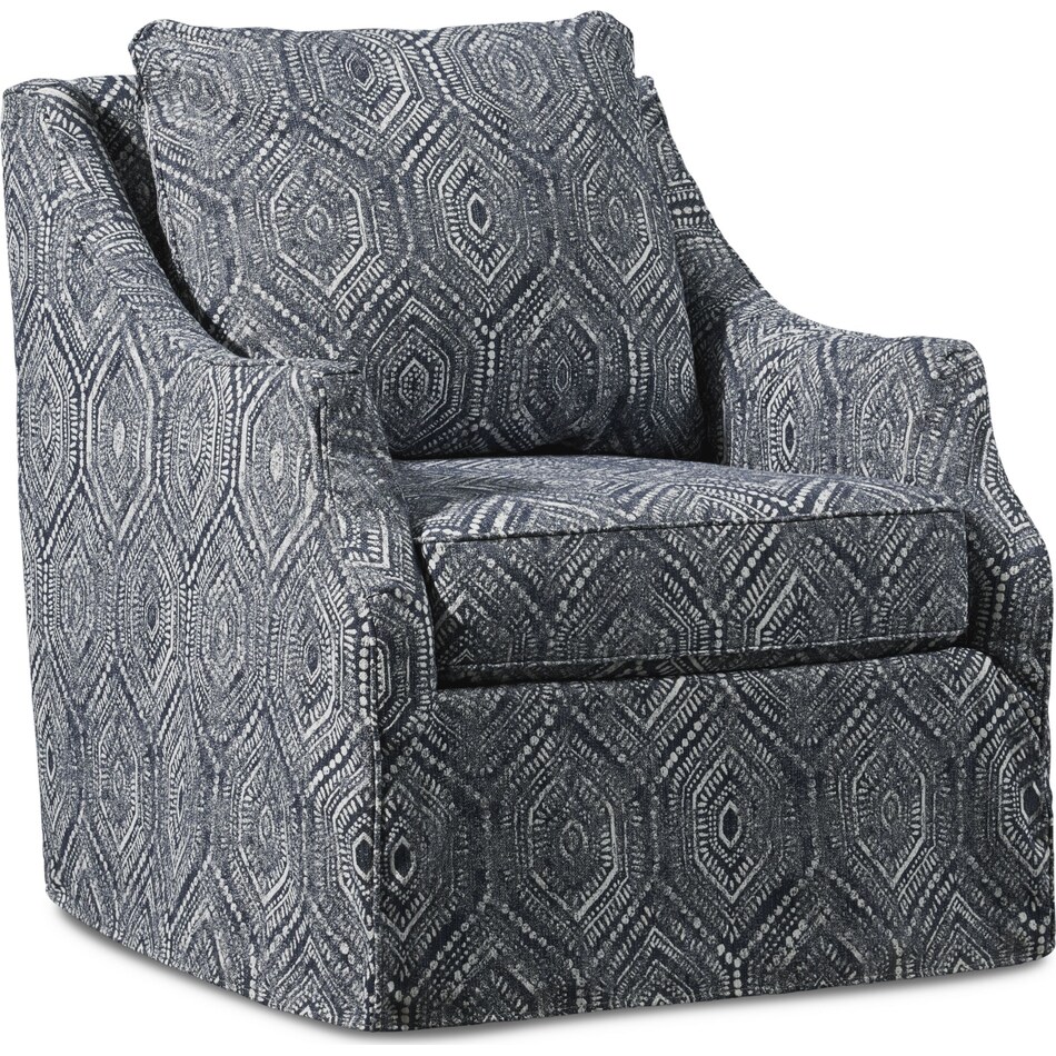 Jasper Swivel Chair Seaton Indigo Value City Furniture