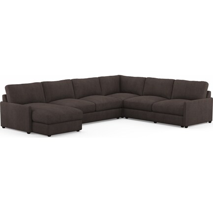 Jasper Comfort 4-Piece Sectional with Left-Facing Chaise - Laurent Charcoal