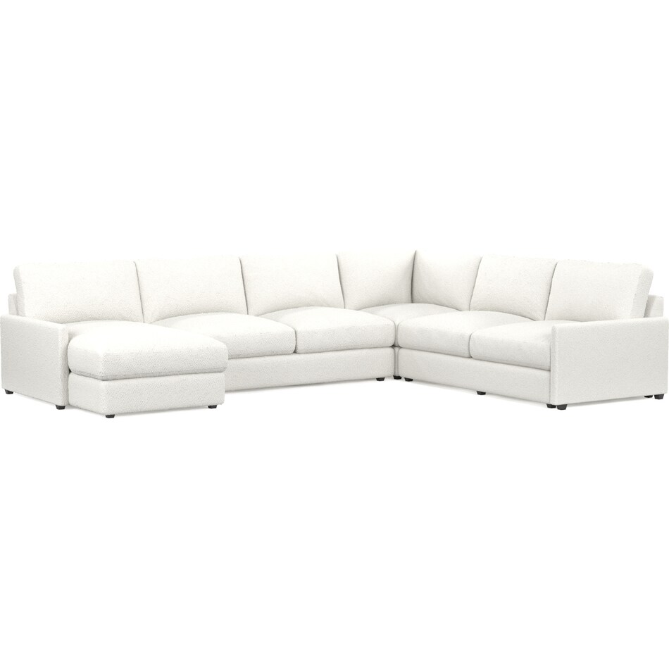 Jasper Foam Comfort 4Piece Sectional with LeftFacing Chaise Bloke