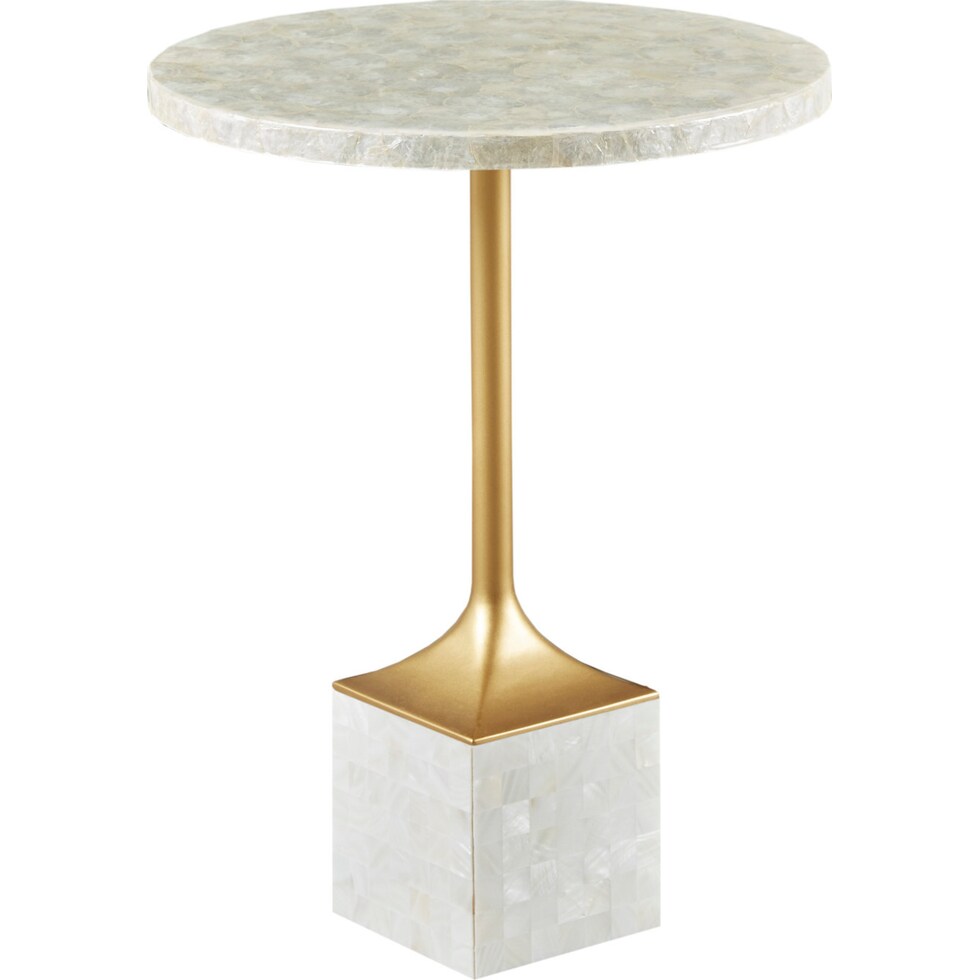 javed white side table   
