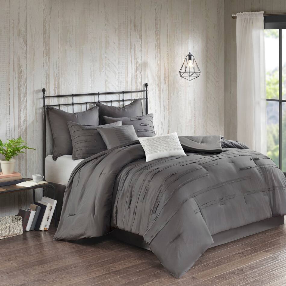 Jaycee King Comforter Set Gray Value City Furniture
