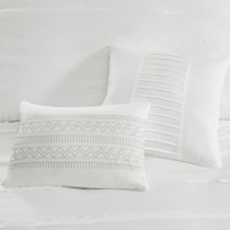 jaycee white full queen bedding set   