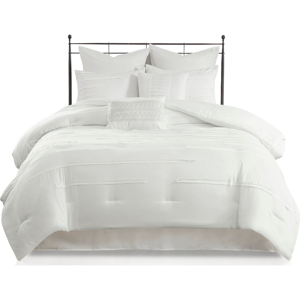 jaycee white king bedding set   