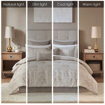 jayla light brown california king bedding set   
