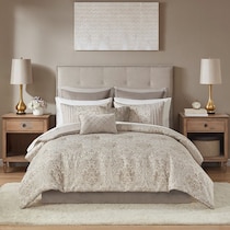 jayla light brown queen bedding set   