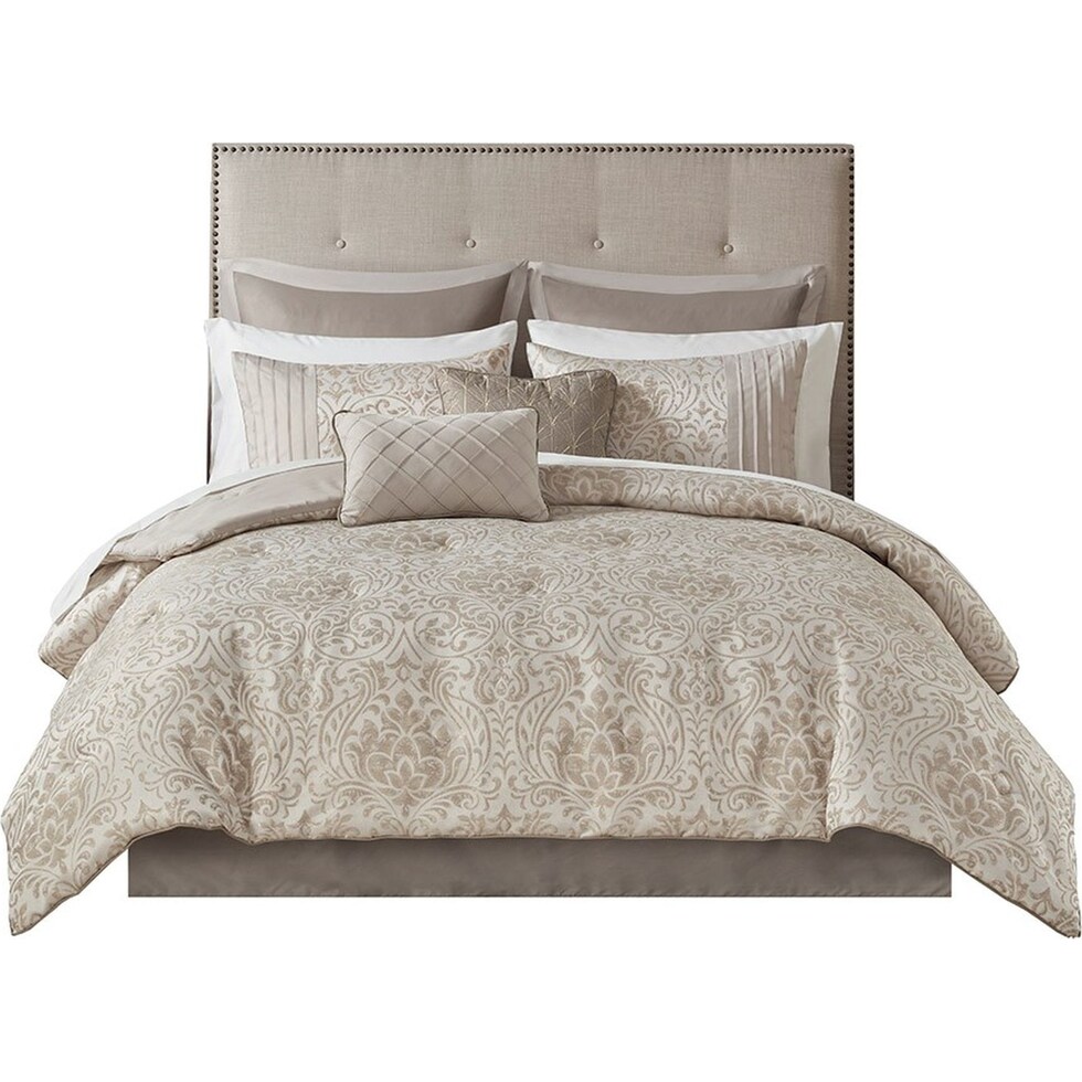 jayla light brown queen bedding set   