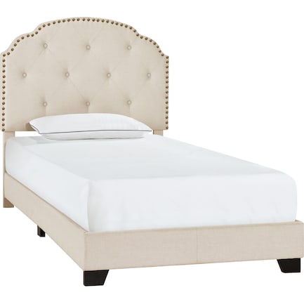 Jayla Twin Upholstered Bed - Cream