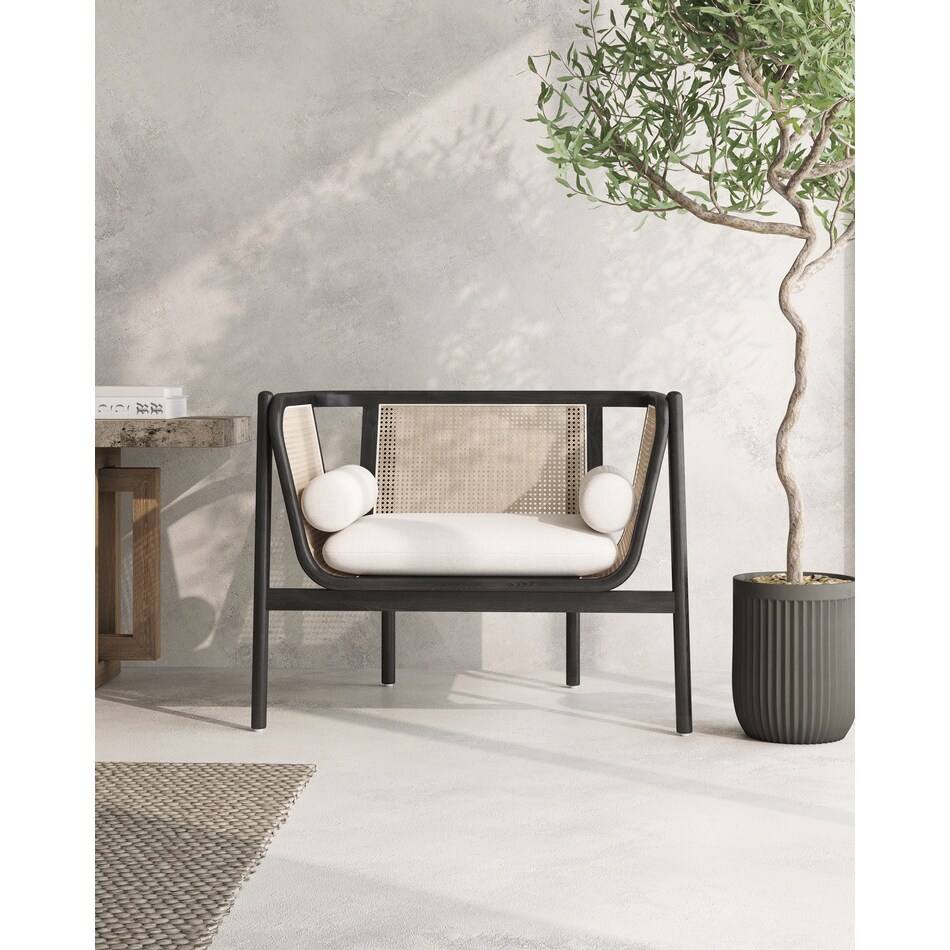 jenner black natural accent chair   