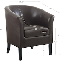 jethro dark brown accent chair   