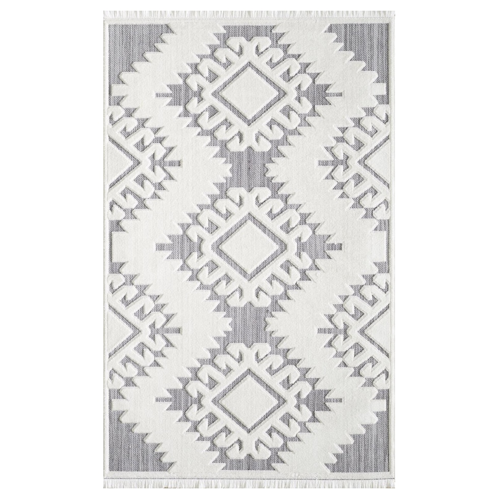 jiselle white gray area rug  x    