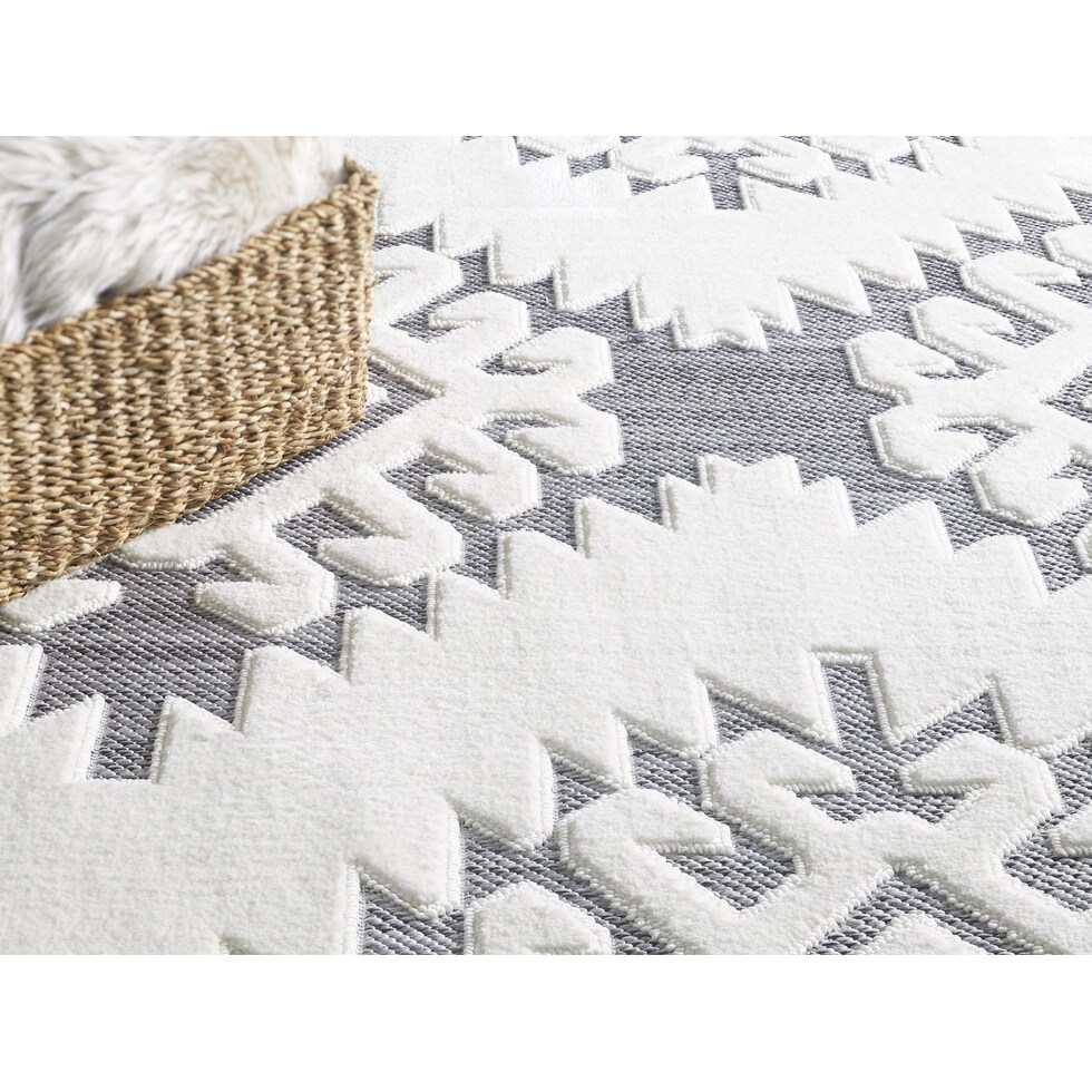 jiselle white gray area rug  x    