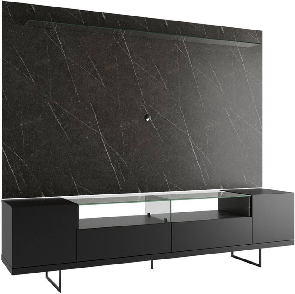 Joaquin TV Stand and Panel Black Value City Furniture