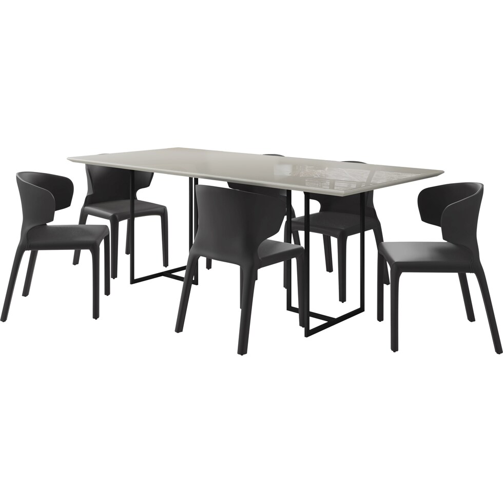 joaquin off white black  pc dining room   