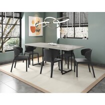 joaquin off white black  pc dining room   