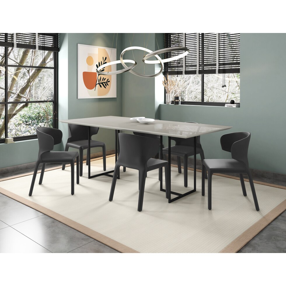 joaquin off white black  pc dining room   